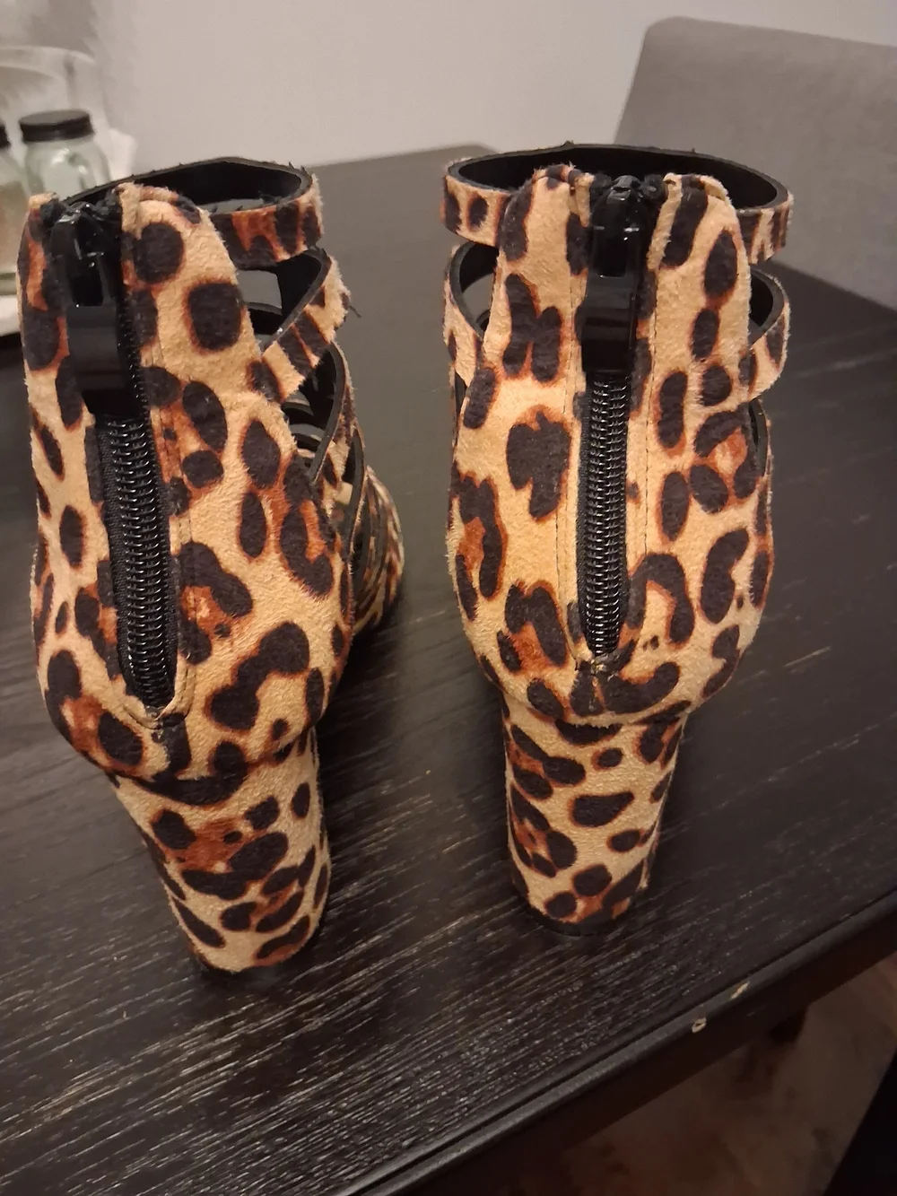 Leopard Print Strappy Block Heel Pump - Bold Animal Print